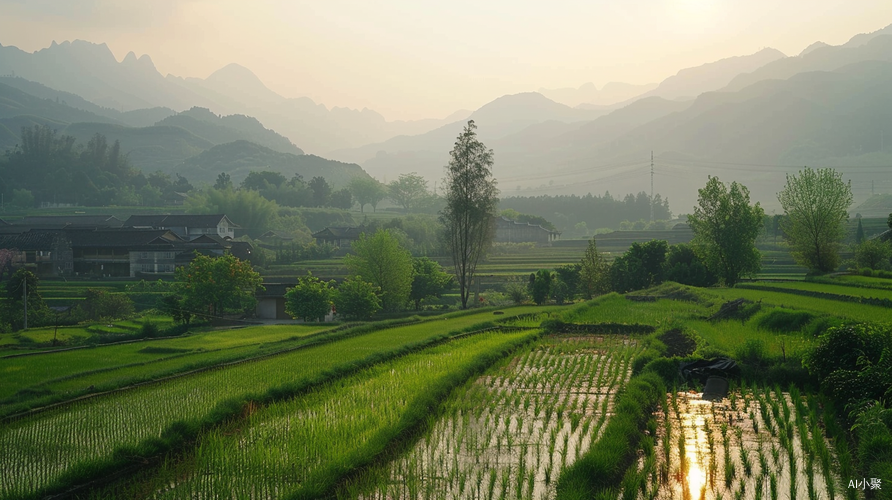 农村早晨的美景