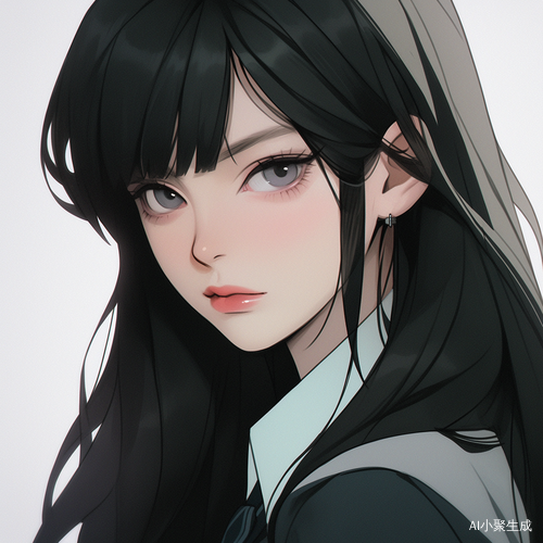 黑发女瞳的韩系少女