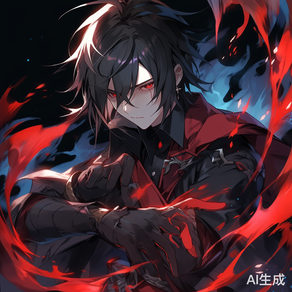 黑发黑眼青年魔法决斗：宏大场面激烈斗争