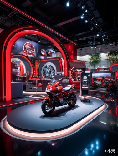 Exquisite Exhibition Design with Yamaha Motorcycles on Display