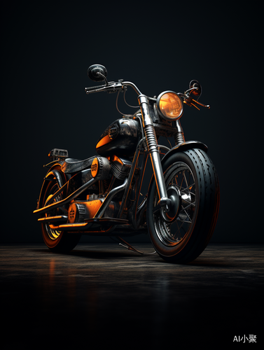 High-Quality Realistic Motorcycle on Dark Background