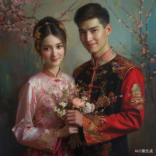中国夫妻的美丽结婚仪式