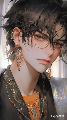 完美黑发帅男子