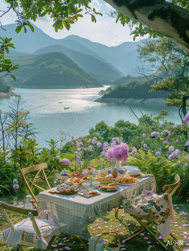 宁静田园诗般的高分辨率户外野餐场景