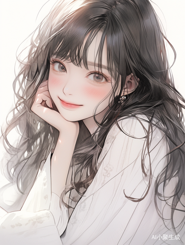 迷人的美少女展现迷人笑容