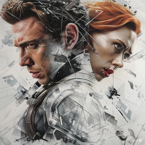 Black Widow and Hulk: A Masterpiece of Double Exposure