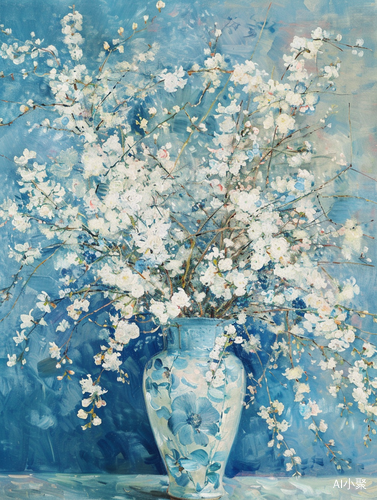 Childe Hassam's Abstract Painting of Mint Blue