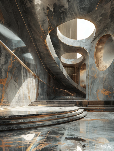 Hyperspace Noir: Luxurious Oscars Theatre with Organic, Fluid and Snailcore Design