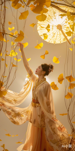 Ancient Artistic Beauty: Graceful Dance under the Yellow Sun