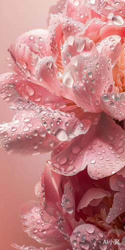 High Definition Photography of Crystal Clear Peonies on Pale Pink Background