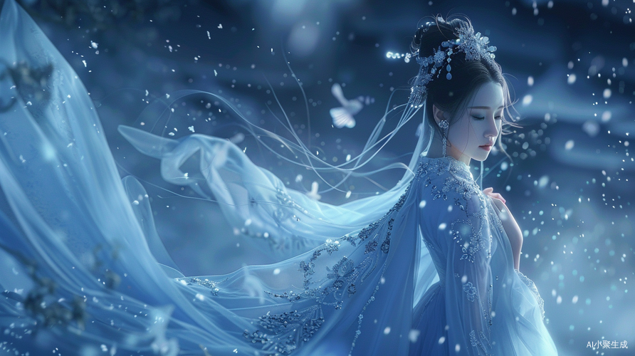 惊艳婚纱：美少女穿戴水晶斗篷华丽登场
