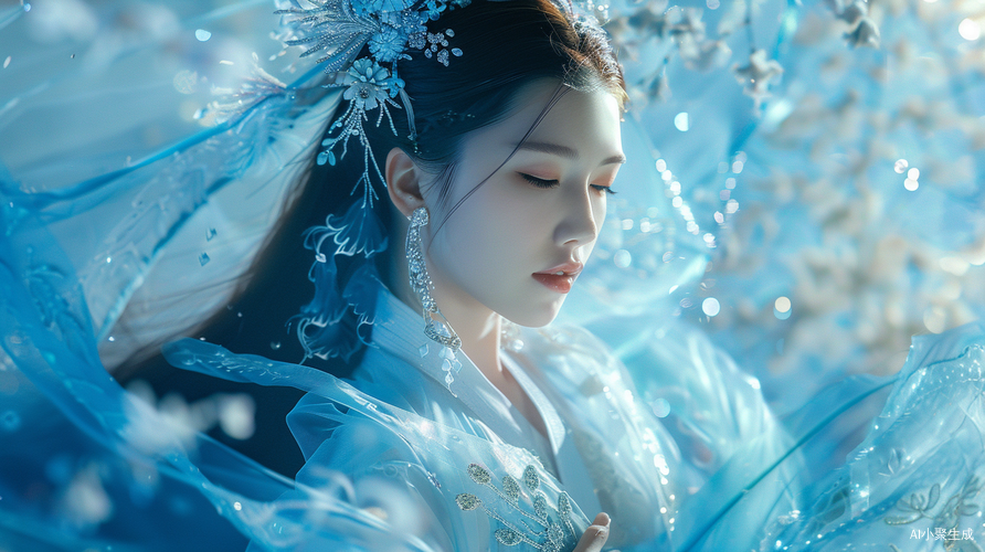 惊艳婚纱：美少女穿戴水晶斗篷华丽登场