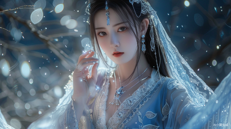 惊艳婚纱：美少女穿戴水晶斗篷华丽登场