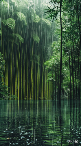 雨中竹海