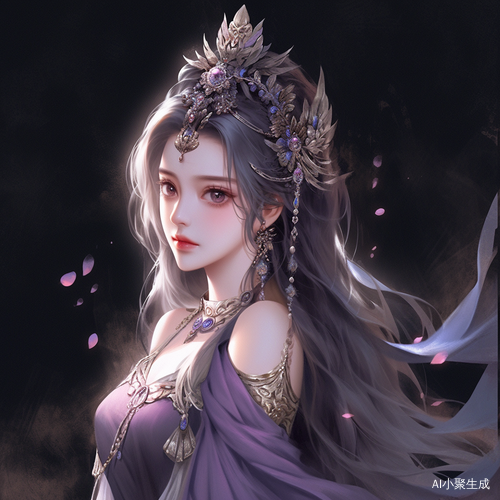 紫发华丽动漫人物水冰月
