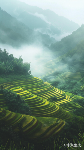 Epic Cinematic Rice Terraces: A Misty Vietnam Landscape