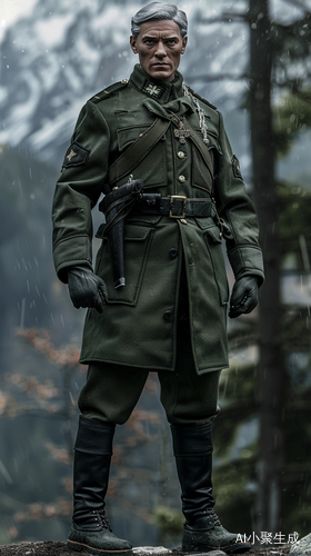 高山密林中的德军仿制服士兵