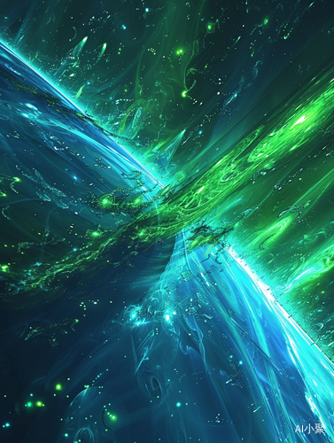 Blue and Bright Green Abstract Space Theme Background