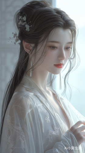 Elegant Lady in Traditional Chinese Dress: A Masterful Composition in 8K