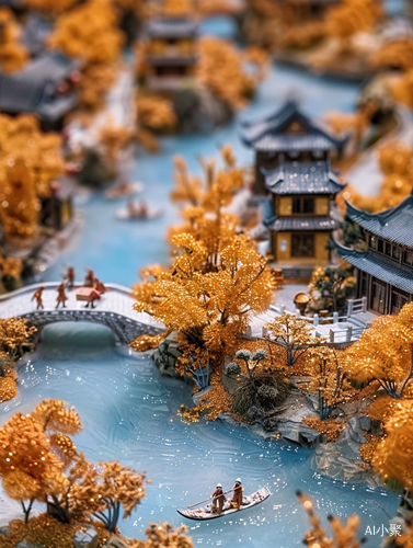 Chinese Landscape with Ancient Architecture