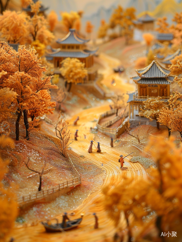 Chinese Landscape with Ancient Architecture