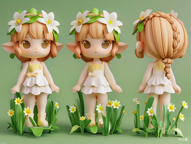 Super Cute Little Girl with Daffodil Elements