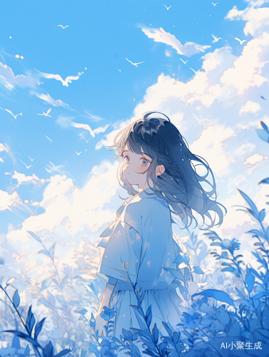 少女感受大自然