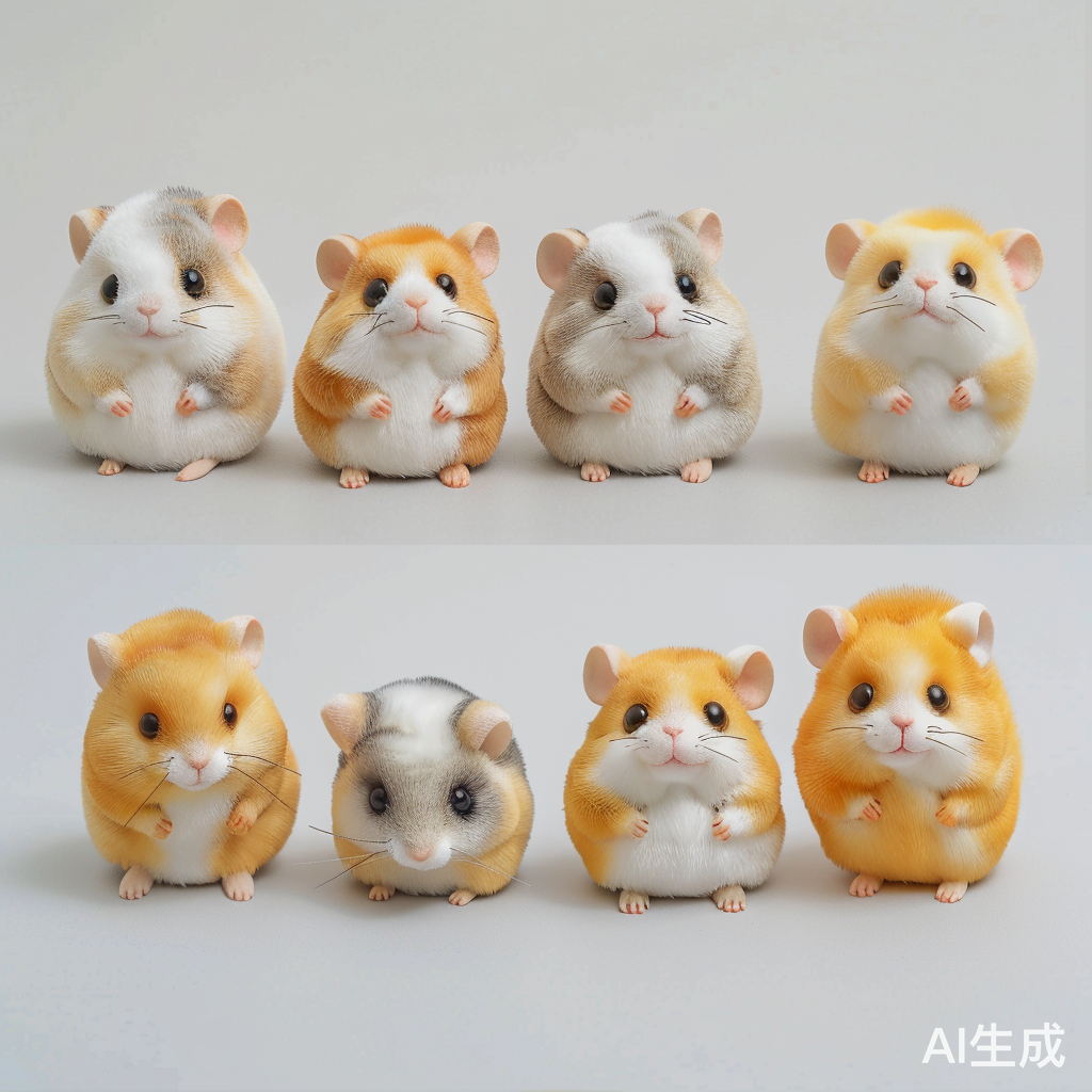 可爱黄白两色金丝熊仓鼠