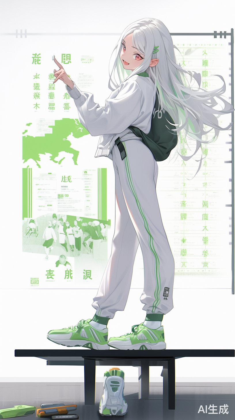 绿色字体聊城大学的美少女吐舌头