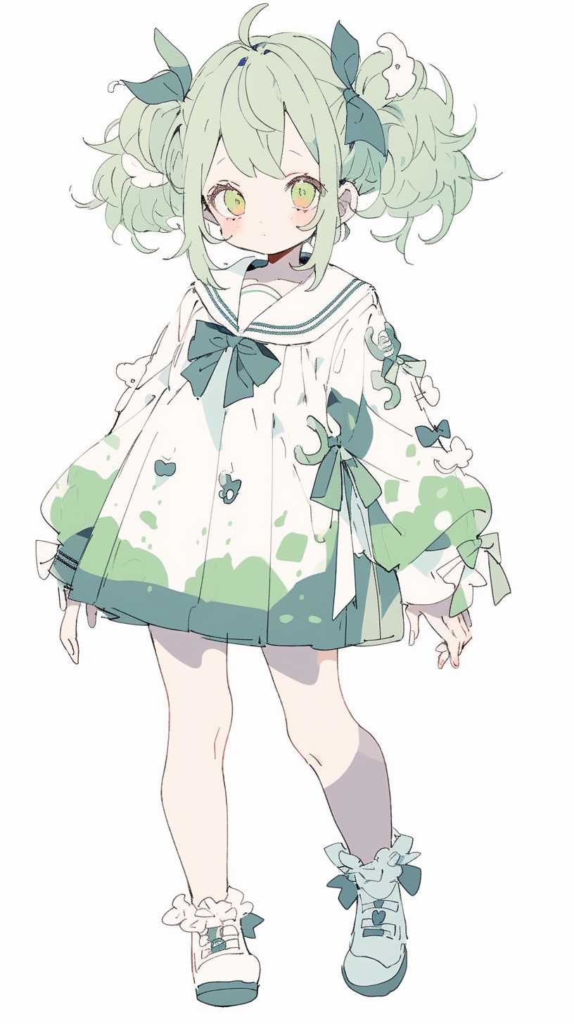 绿白双马尾JK水手服小萝莉设计
