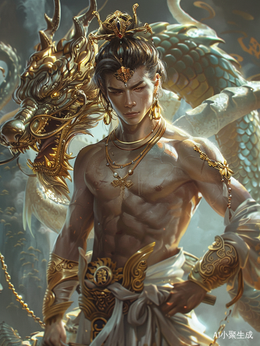 Handsome Boy with Chinese Dragon: A Magical Realism Encounter