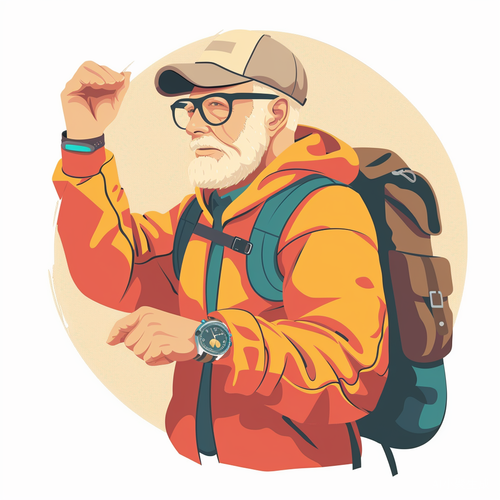 老人旅行的智能手表