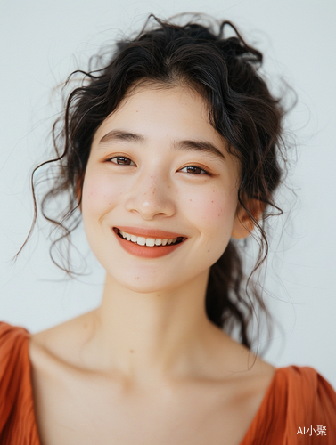 Smiling Chinese Woman: Beautiful Face in Soft Light