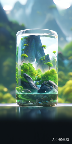 Glass 3D Chinese Landscape: Miniature Mountain in HD 8K