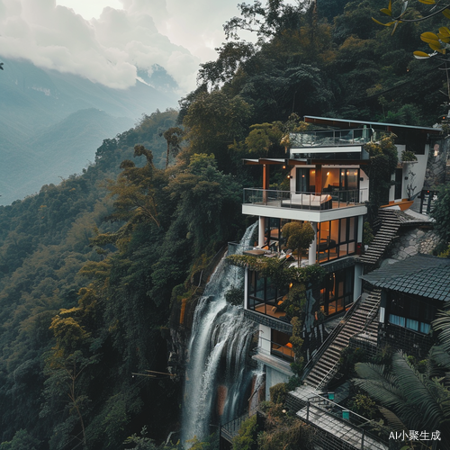 悬崖上的现代简约民宿，享受山景与壮观背景