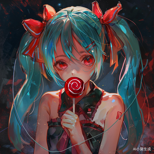 初音未来手握棒棒糖