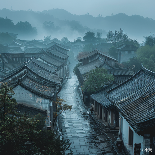 古镇，天青色等烟雨，朦胧的美感