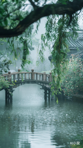 江南烟雨朦胧，如梦如幻的幻想风景