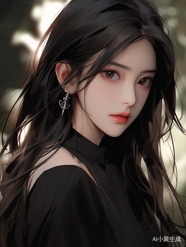 典雅女生的极简主义黑色吊带裙造型
