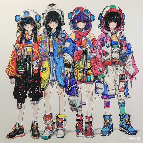 未来科技赛博朋克风服装设计图