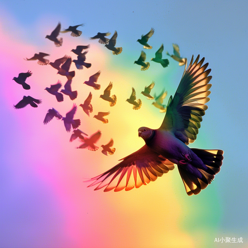 绚丽彩虹：小鸟的自由之舞