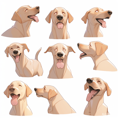 Cute Dubin Dog: Expressions and Movements in Ultra-High Definition Sticker Art Design