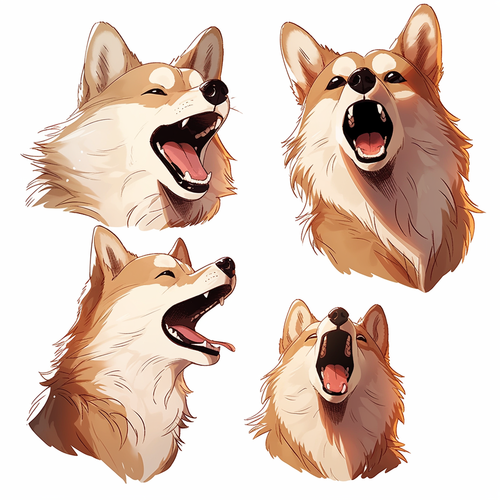 Cute Dubin Dog: Expressions and Movements in Ultra-High Definition Sticker Art Design