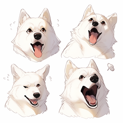 Cute Dubin Dog: Expressions and Movements in Ultra-High Definition Sticker Art Design