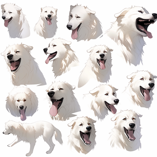 Cute Dubin Dog: Expressions and Movements in Ultra-High Definition Sticker Art Design