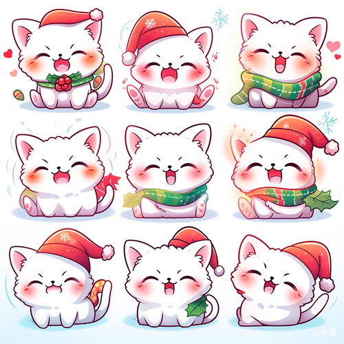 Christmas Kitten Emojis: Joy, Mischief, and Surprise