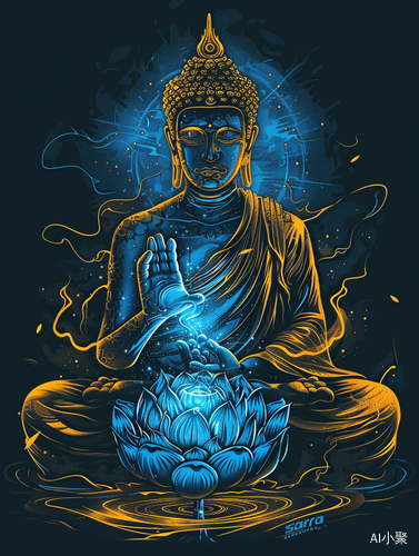 Blue Lotus Flower: Buddha, Samsara, and High Resolution Poster