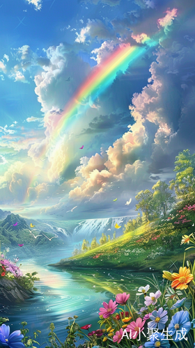 美好风景：绚丽彩虹、阳光温暖、云朵缤纷