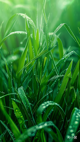 春天的花草：雨中绽放的绿意之美