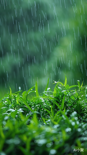 春天的花草：雨中绽放的绿意之美